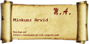 Minkusz Arvid névjegykártya